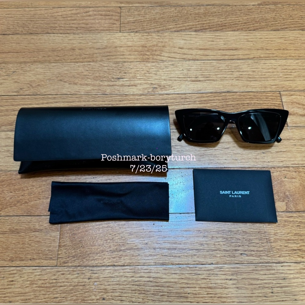 Saint Laurent Black Mica Sunglasses with Case